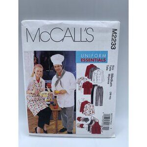 McCall's Misses Men's Apron Jacket Shirt uniform Sewing Pattern Sz Medium M2233